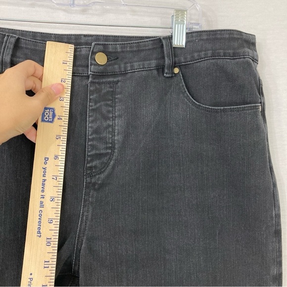 Soft Surroundings Dark Gray Stretch Slim Pull-on Jeans size Large - Picture 6 of 10